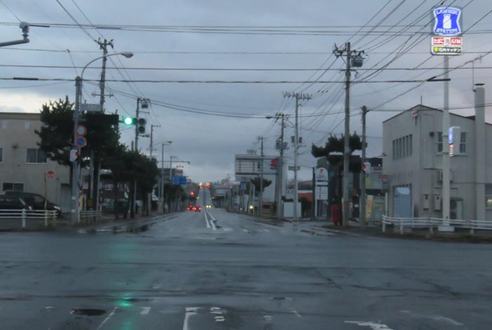 webnews今朝の北見/交差点から奥は常呂方面