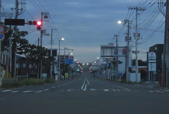 webnews今朝の北見/交差点から奥は常呂方面