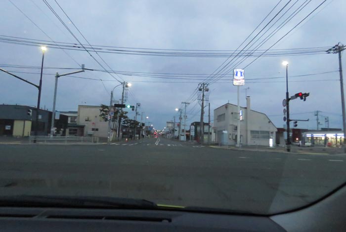 webnews今朝の北見/交差点から奥は常呂方面