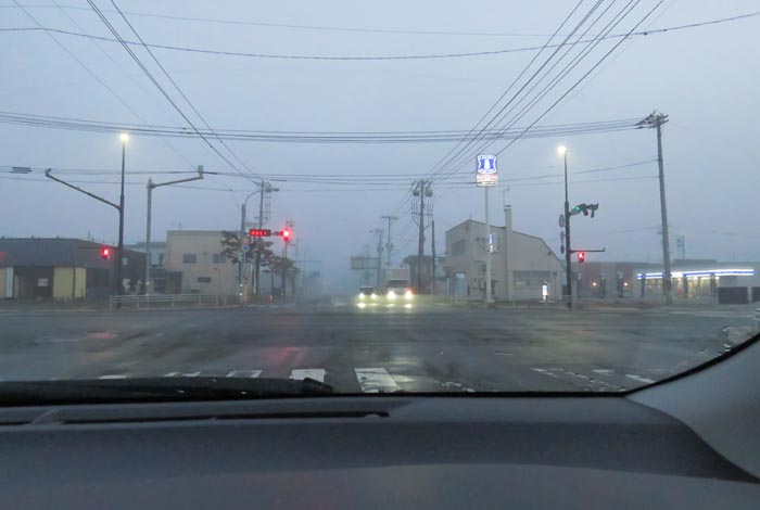 webnews今朝の北見/交差点から奥は常呂方面