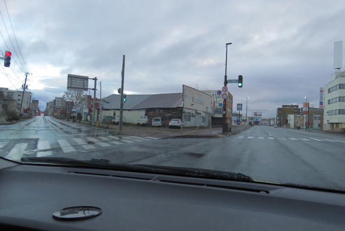 webnews今朝の北見/交差点から北4条通り側のパレスビル方向