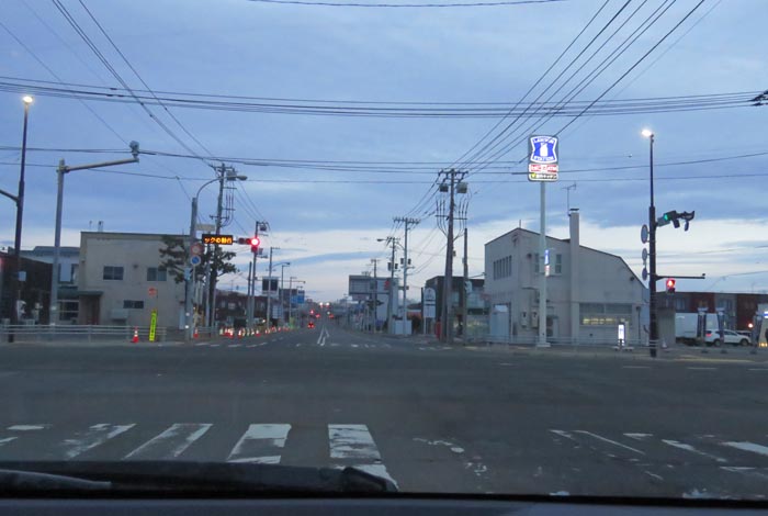 webnews今朝の北見/交差点から奥は常呂方面