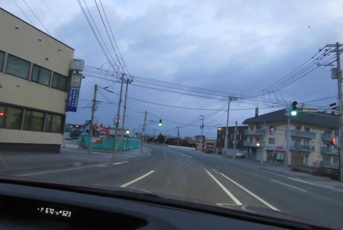 webnews今朝の北見/無加川橋を渡り南大通り交差点方向