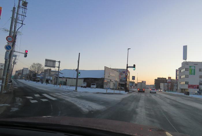 webnews今朝の北見/交差点から北4条通り側のパレスビル方向